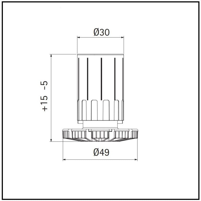 Nogica ABS H=60 sa bazom VOLPATO crna