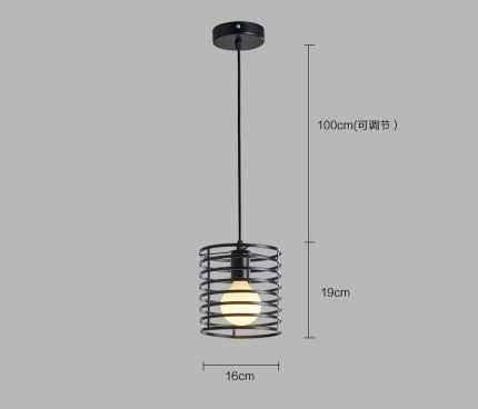 VISILICA 1XE27 KRUG REBRASTA CRNA