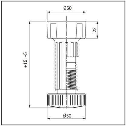 Nogica ABS H=100 VOLPATO crna
