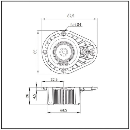 Nogica ABS H=100 VOLPATO sa expanzijom